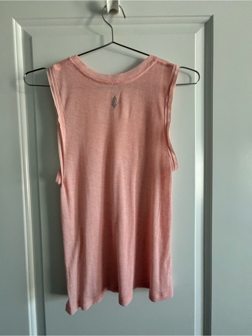 Free People Ribbed Sleeveless Muscle Tee in Blush Pink